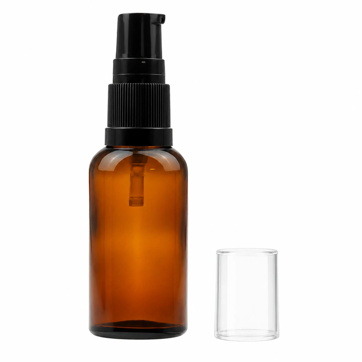 Frasco Dispensador Corto Vidrio Ambar 30ml - pack 10 unidades