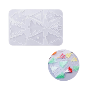 Molde árboles navidad llaveros de silicona