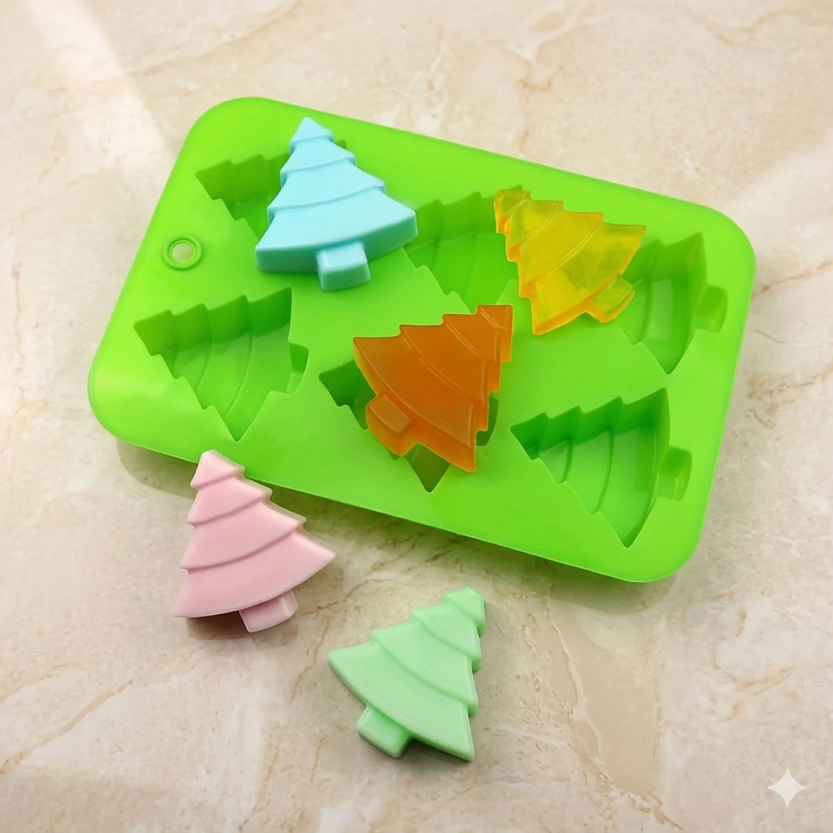 Molde de silicona árboles navidad jabón