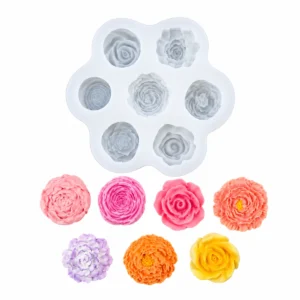 Molde de silicona flores varias x7