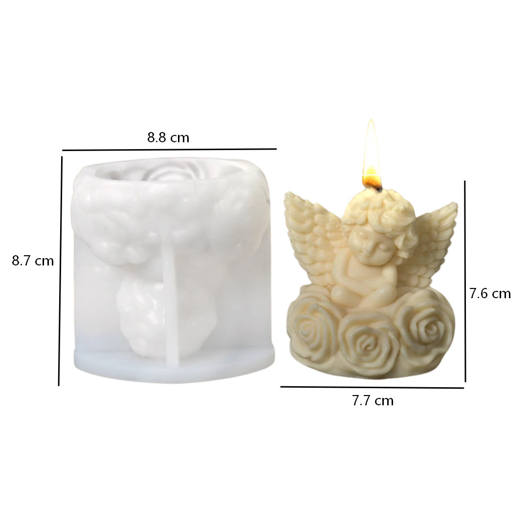 Molde de silicona Angel con Flores