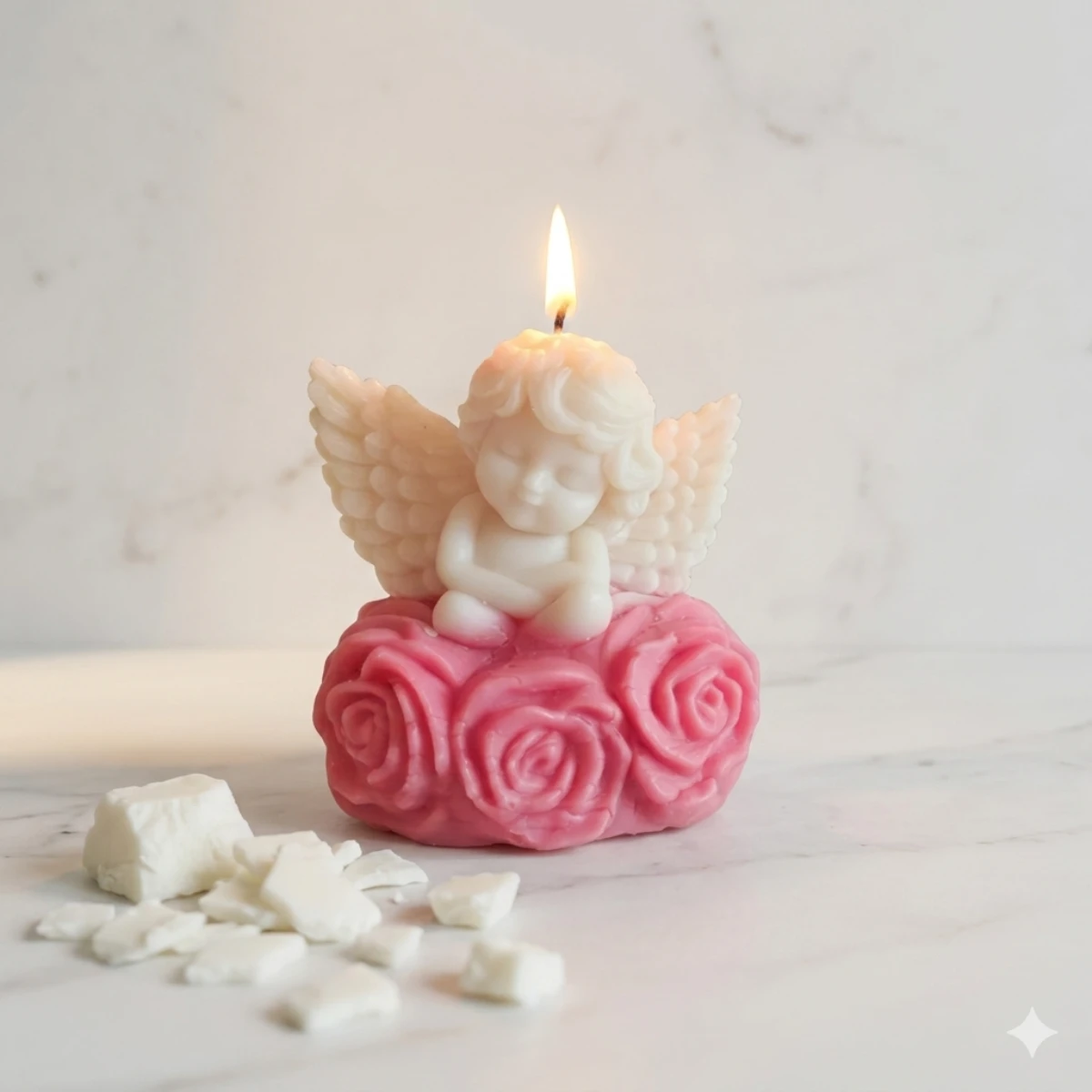 Molde de silicona angel con flores