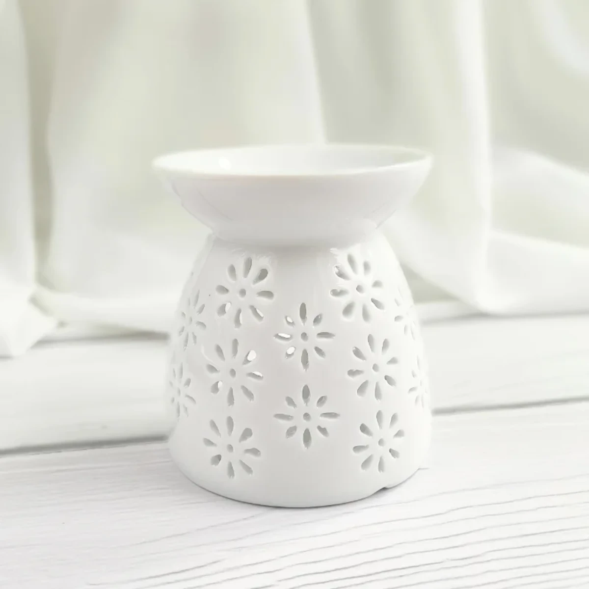 Hornito para esencias de ceramica flores - Imagen 4
