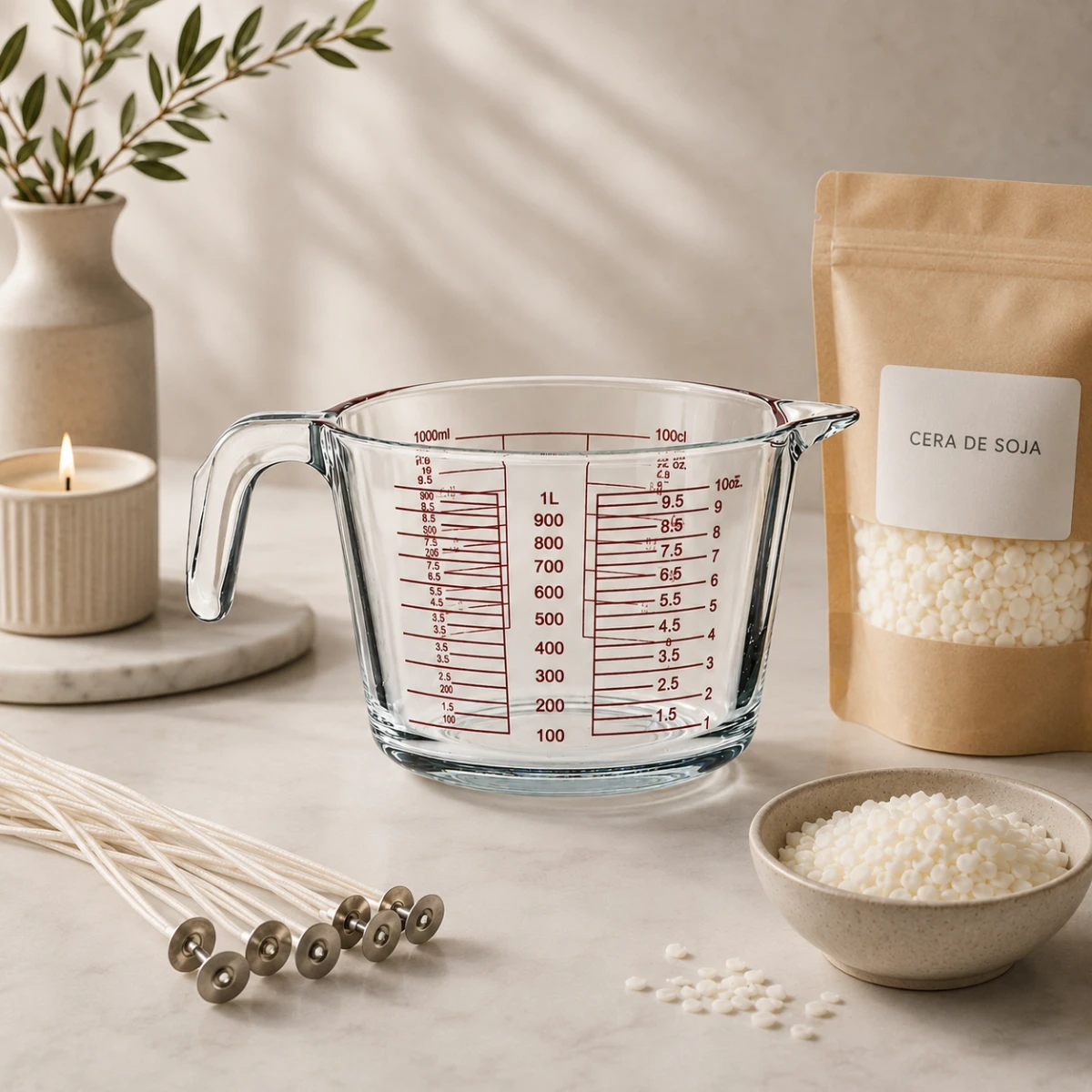 Jarra de vidrio medidora 1L