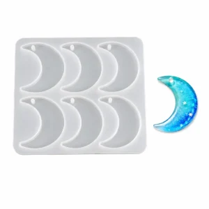 Molde De Silicona Media Luna Resina