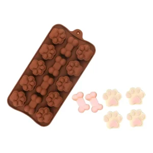 Molde De Silicona Patitas Y Huesitos