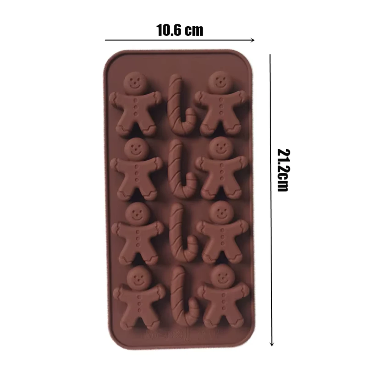 Molde silicona hombre de jengibre y bastones - Imagen 2