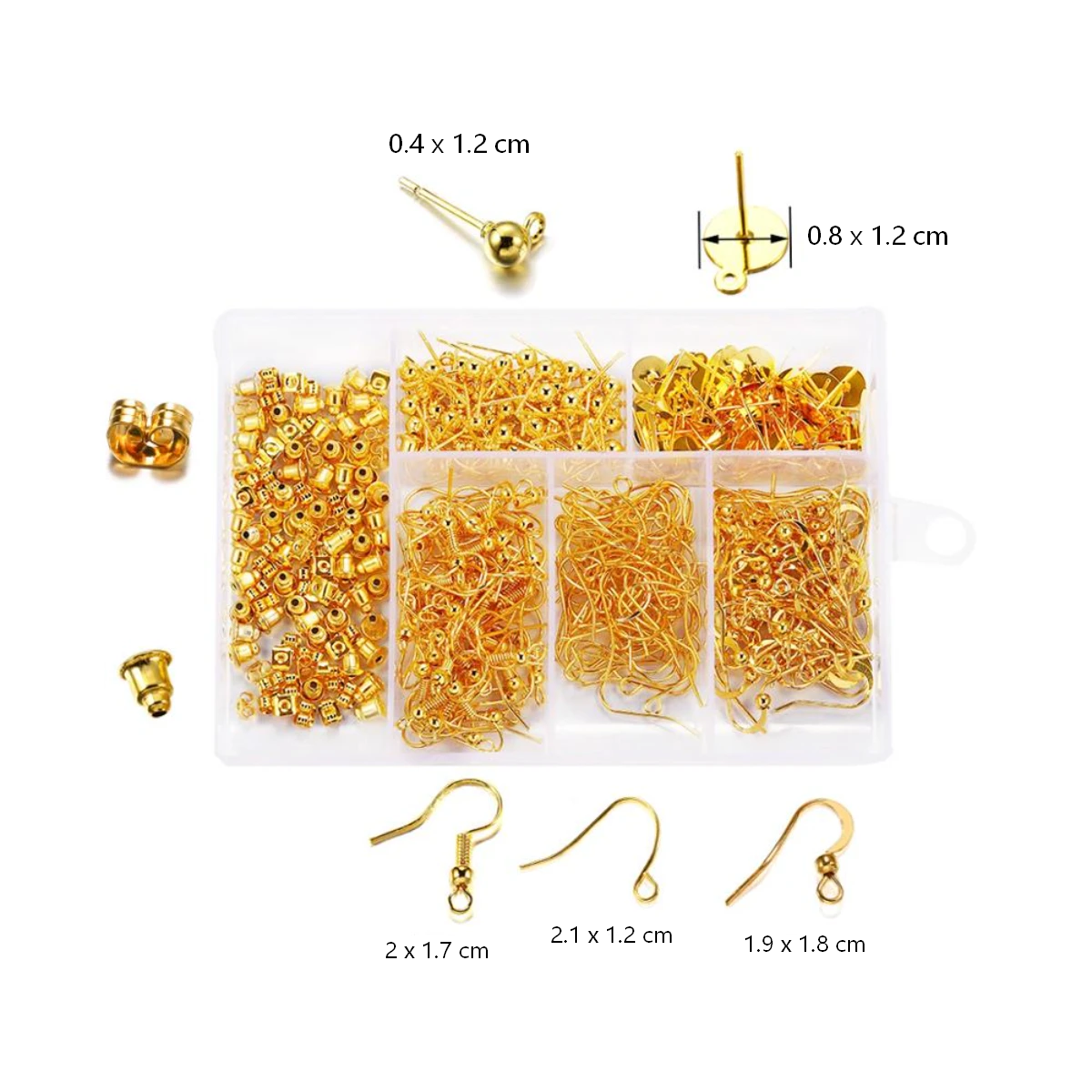 Kit de accesorios dorados para joyería - Imagen 2