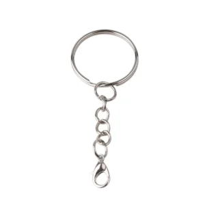 Kit de argollas con cadena y cierre mosquetón para llaveros en resina