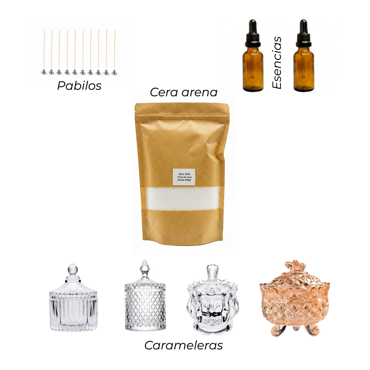Kit inicio velas cera arena - Imagen 2