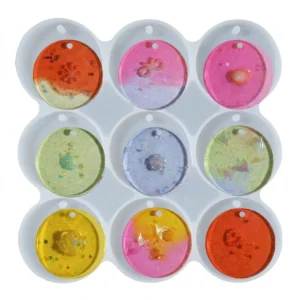 Molde De Silicona Llaveros Circulares X9