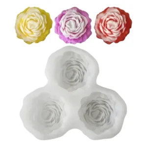 Molde de silicona 3 peonias