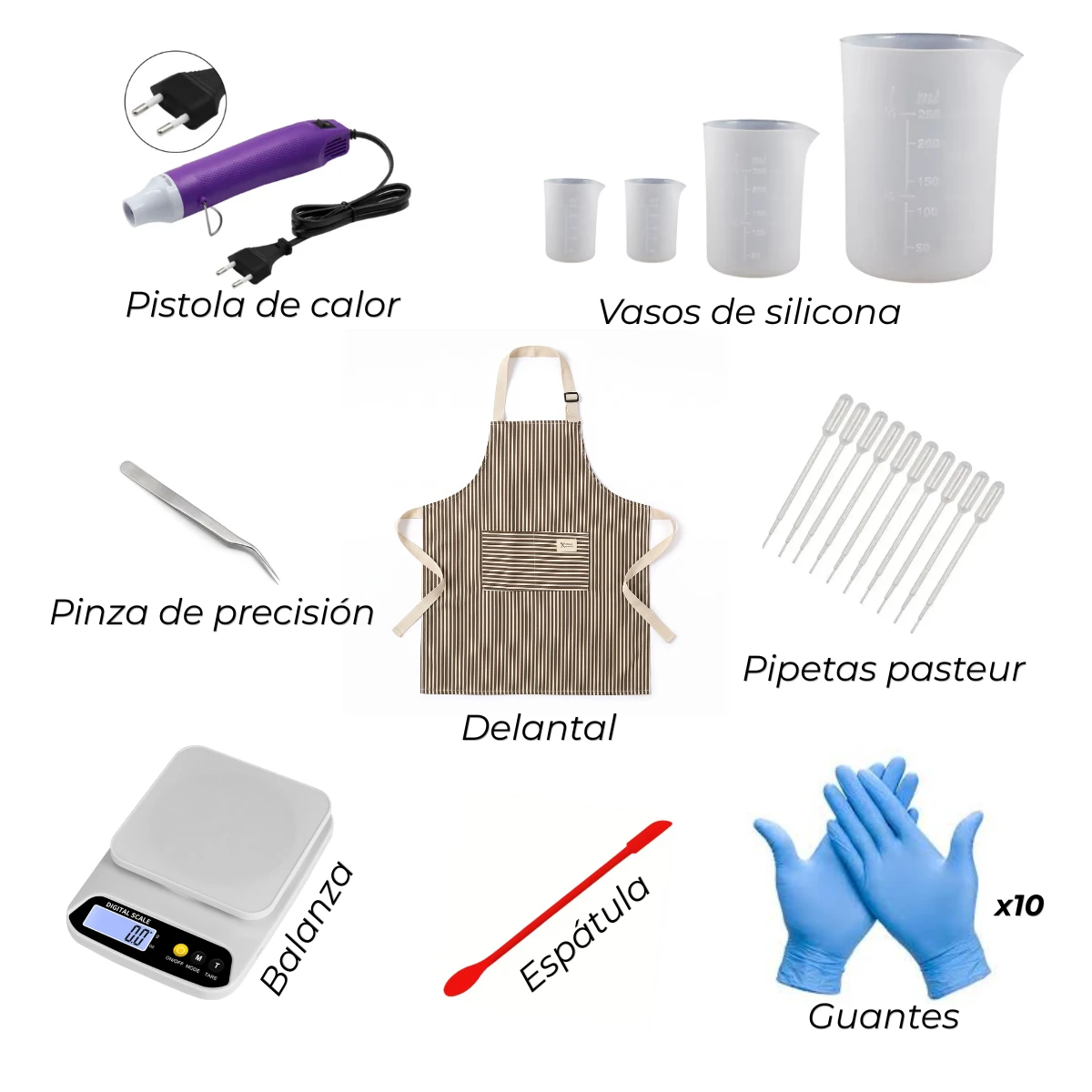 kit utensilios resina epoxi